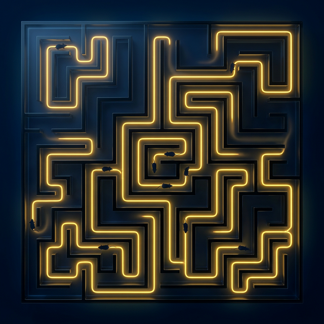Laberinto glowing — ilustración temática del libro